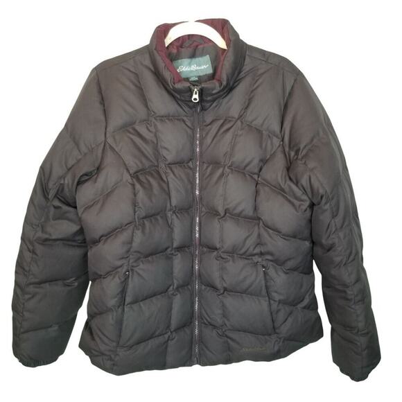 Eddie Bauer Womens Down Puffer Jacket Full Zip L 650 Fill Outdoor Ski Gorpcore - Picture 1 of 11